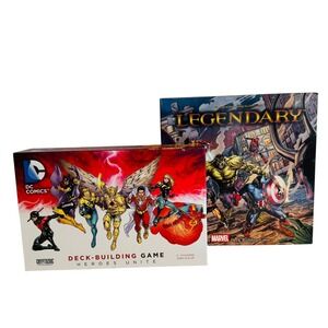 DC Comics Heroes Unite & Marvel Legendary Deck Building Board Game Lot